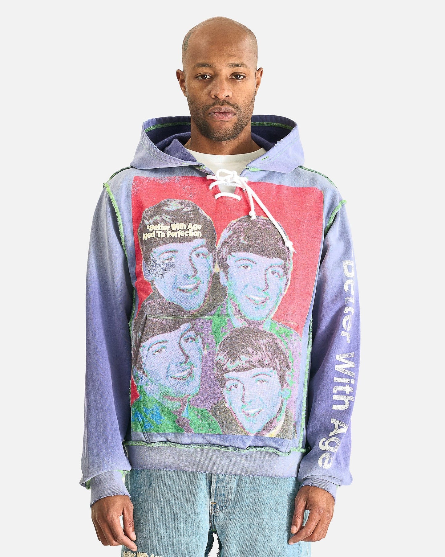 Better With Age Men's Sweatshirts Help! Hoodie in Periwinkle