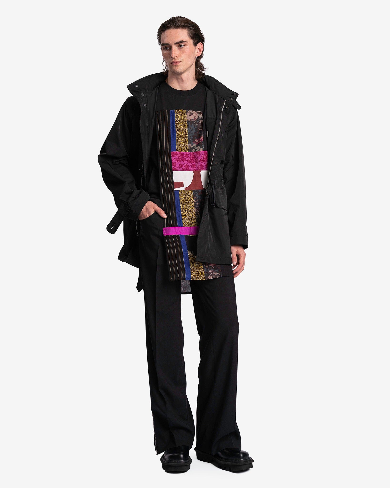 Dries Van Noten Men's T-Shirts Heltz Patch Shirt in Black