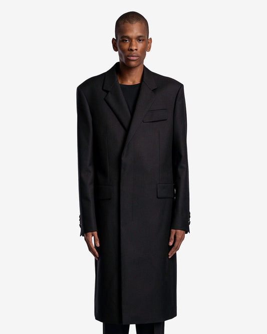 KANGHYUK Men's Coat Hidden Button Coat in Black