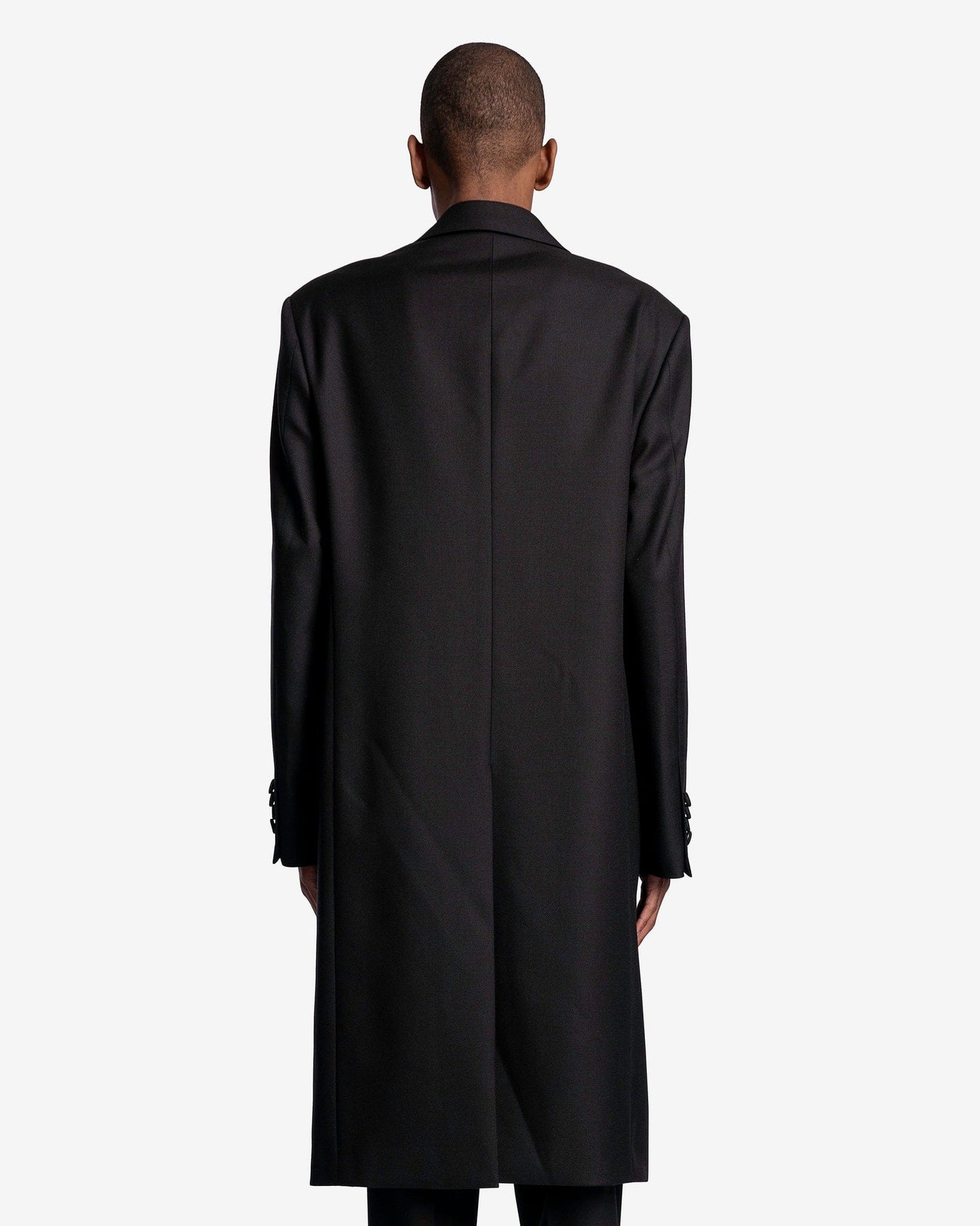 KANGHYUK Men's Coat Hidden Button Coat in Black
