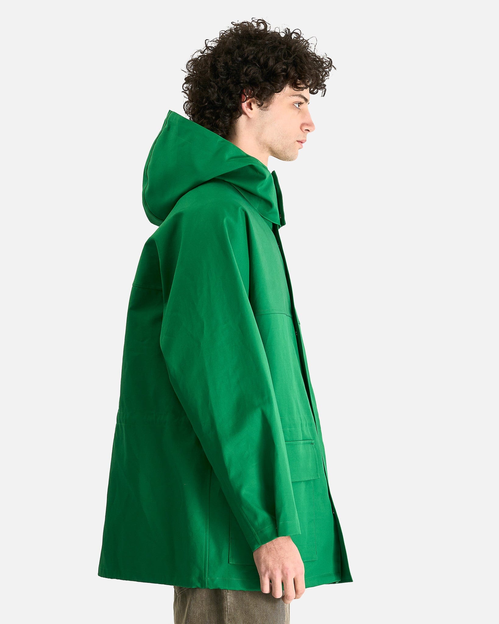 Auralee Men's Jackets High-Density Bonded Cotton Gabardine Blouson in Green