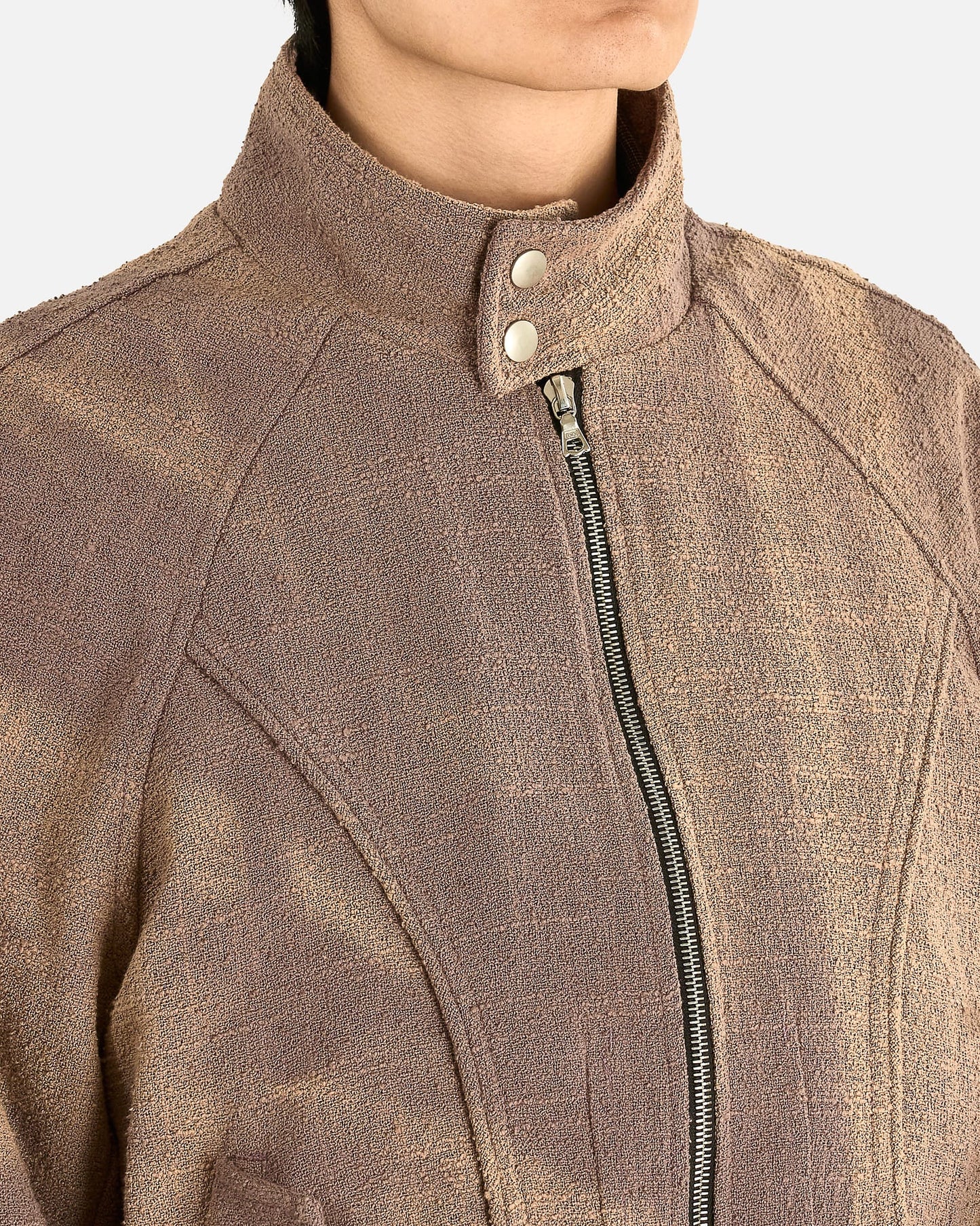 JiyongKim Men's Tops High Neck Blouson in Brown