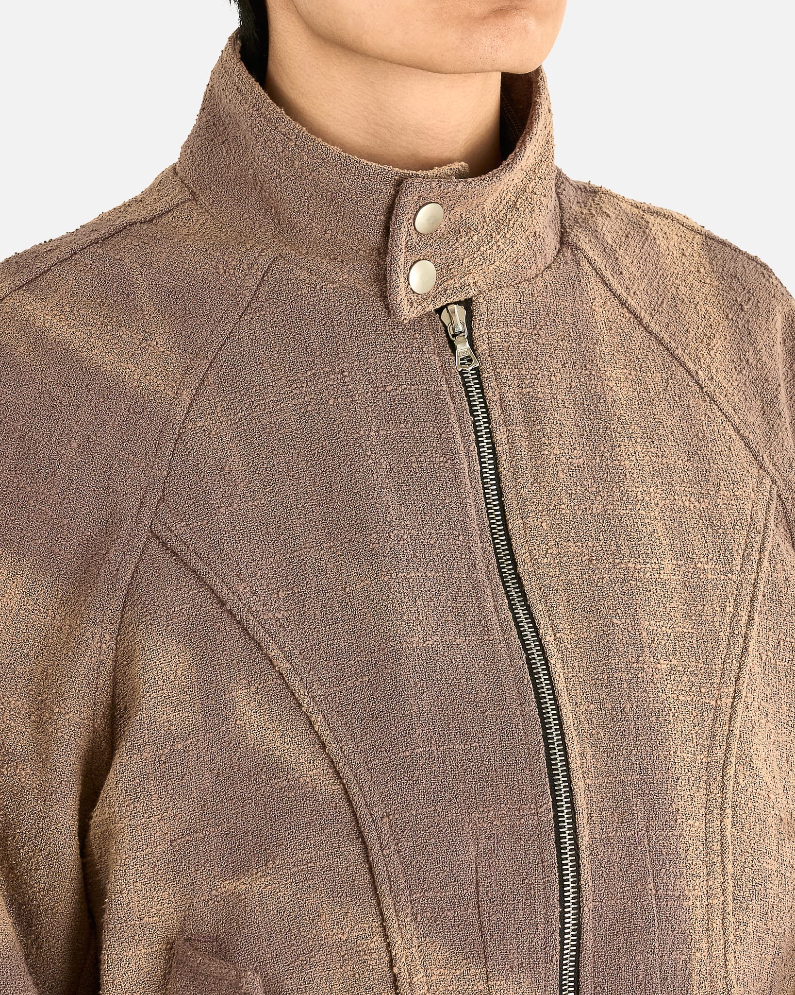 JiyongKim Men's Tops High Neck Blouson in Brown
