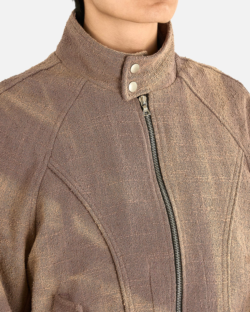 JiyongKim Men's Tops High Neck Blouson in Brown