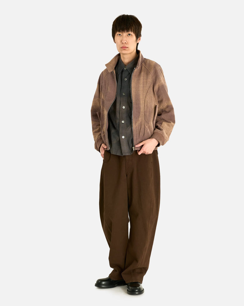 JiyongKim Men's Tops High Neck Blouson in Brown