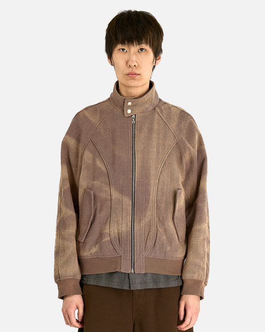 JiyongKim Men's Tops High Neck Blouson in Brown