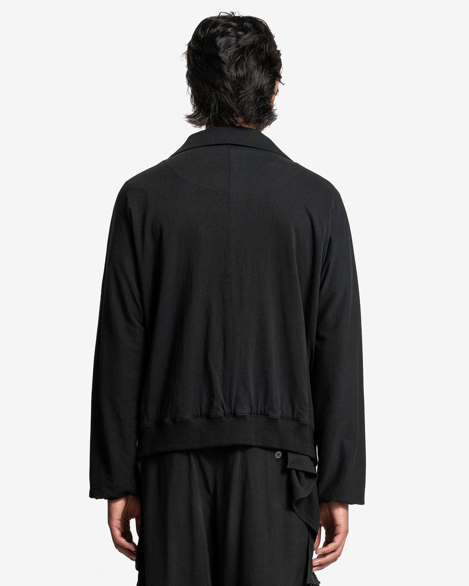 JiyongKim Men's Jackets High-Neck Draped Pocket Jacket in Black