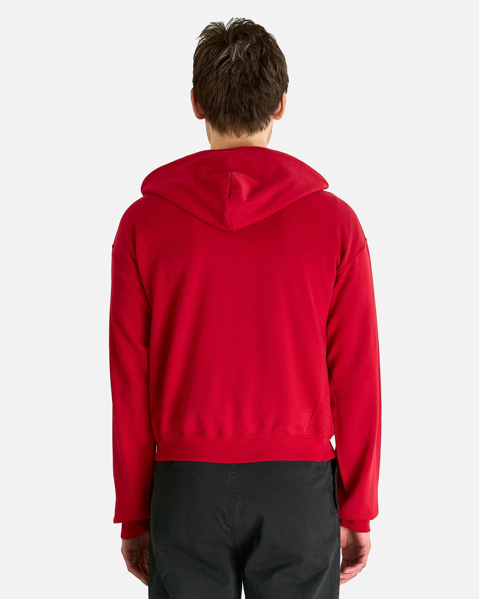 Auralee Men's Coats High Twist Light Sweat Zip Parka in Red