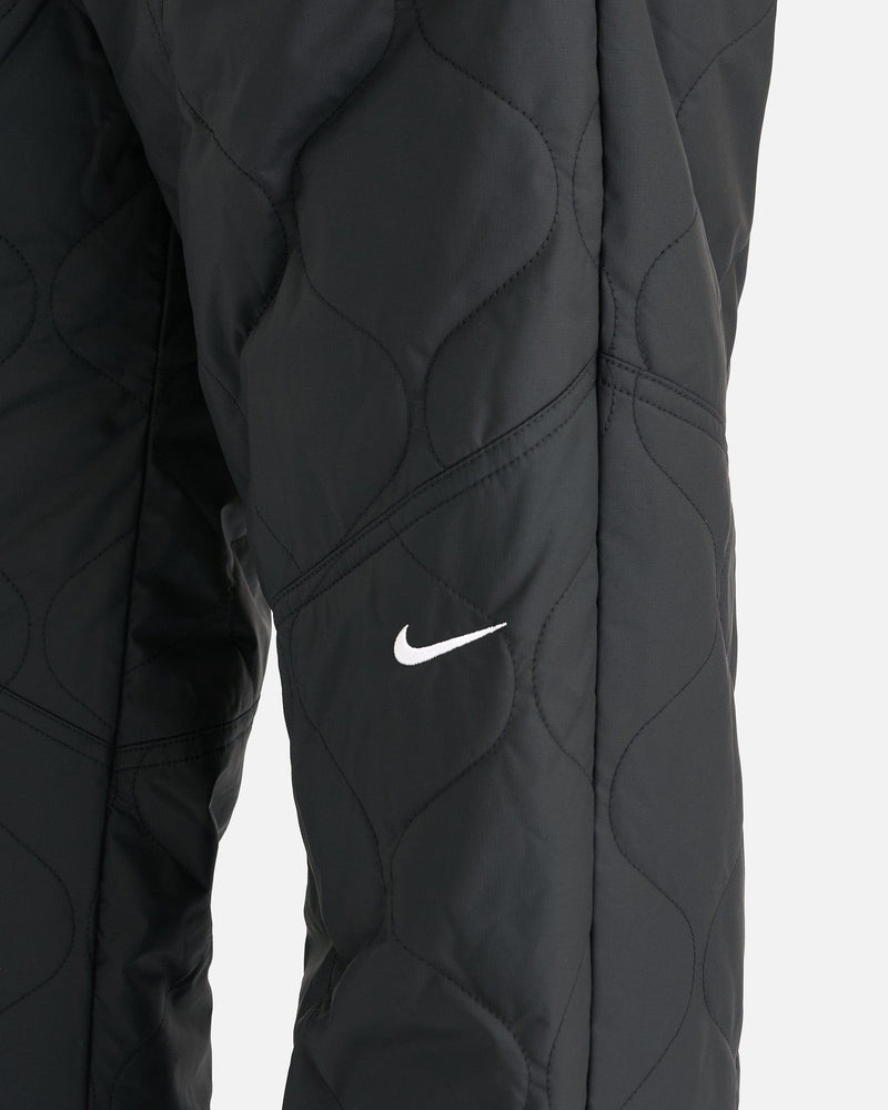 Nike Women Pants High Waisted Open-Hem Quilted Trousers in Black