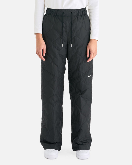 Nike Women Pants High Waisted Open-Hem Quilted Trousers in Black