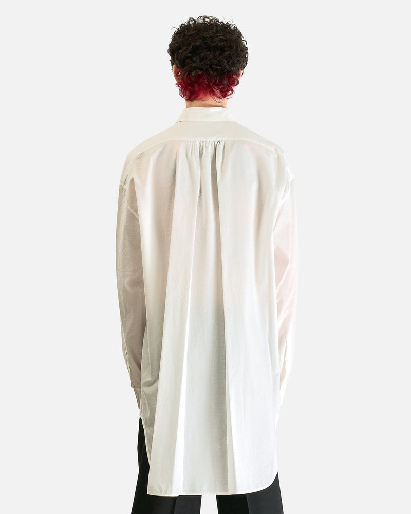 Ann Demeulemeester Men's Shirts Hoder High Comfort Long Shirt in Natural White