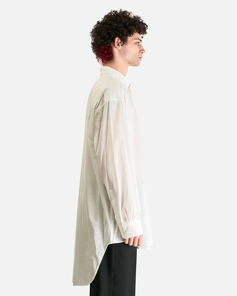 Ann Demeulemeester Men's Shirts Hoder High Comfort Long Shirt in Natural White