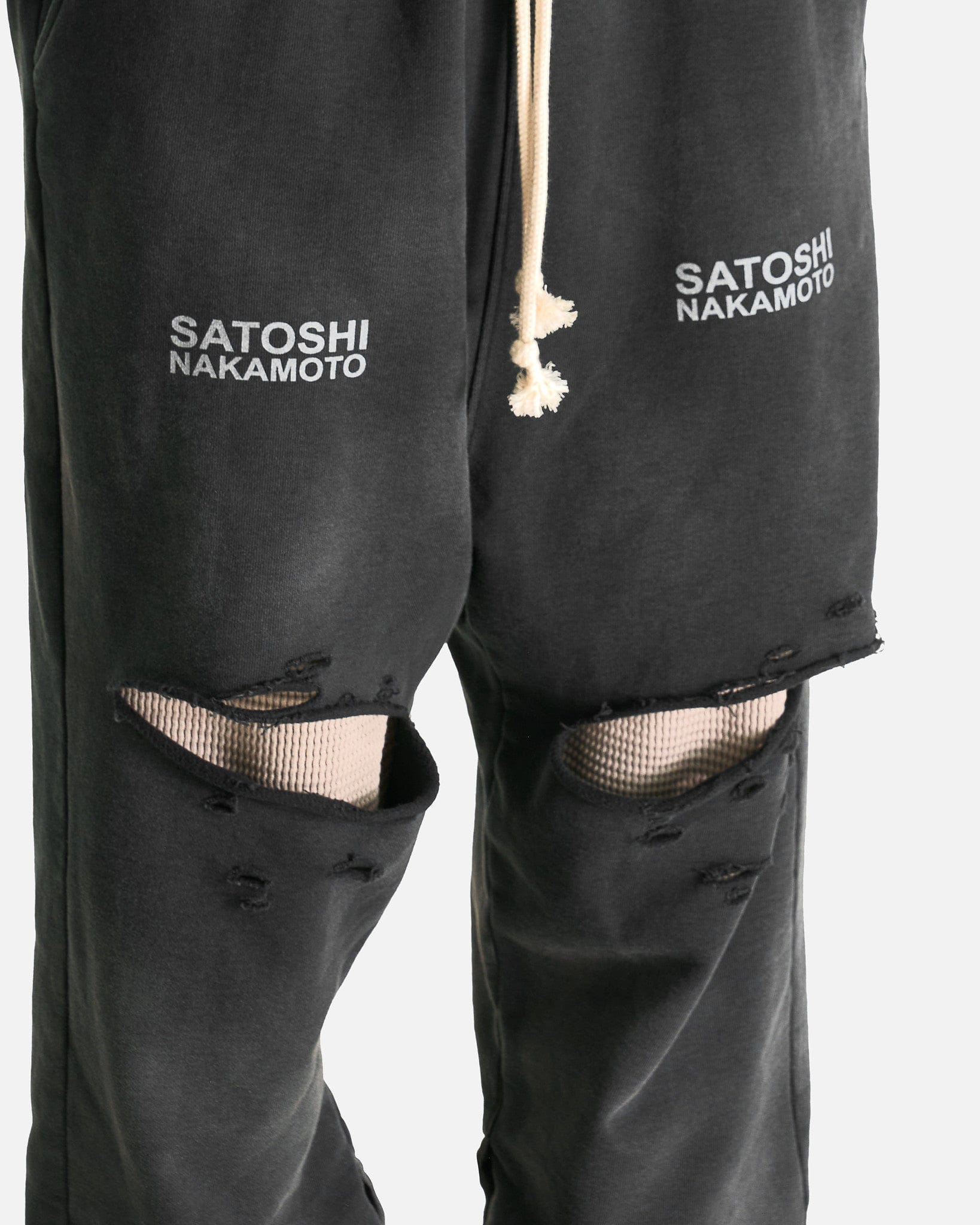 Satoshi Nakamoto Men's Pants Holy Ghost Layered Sweatpant in Washed Black