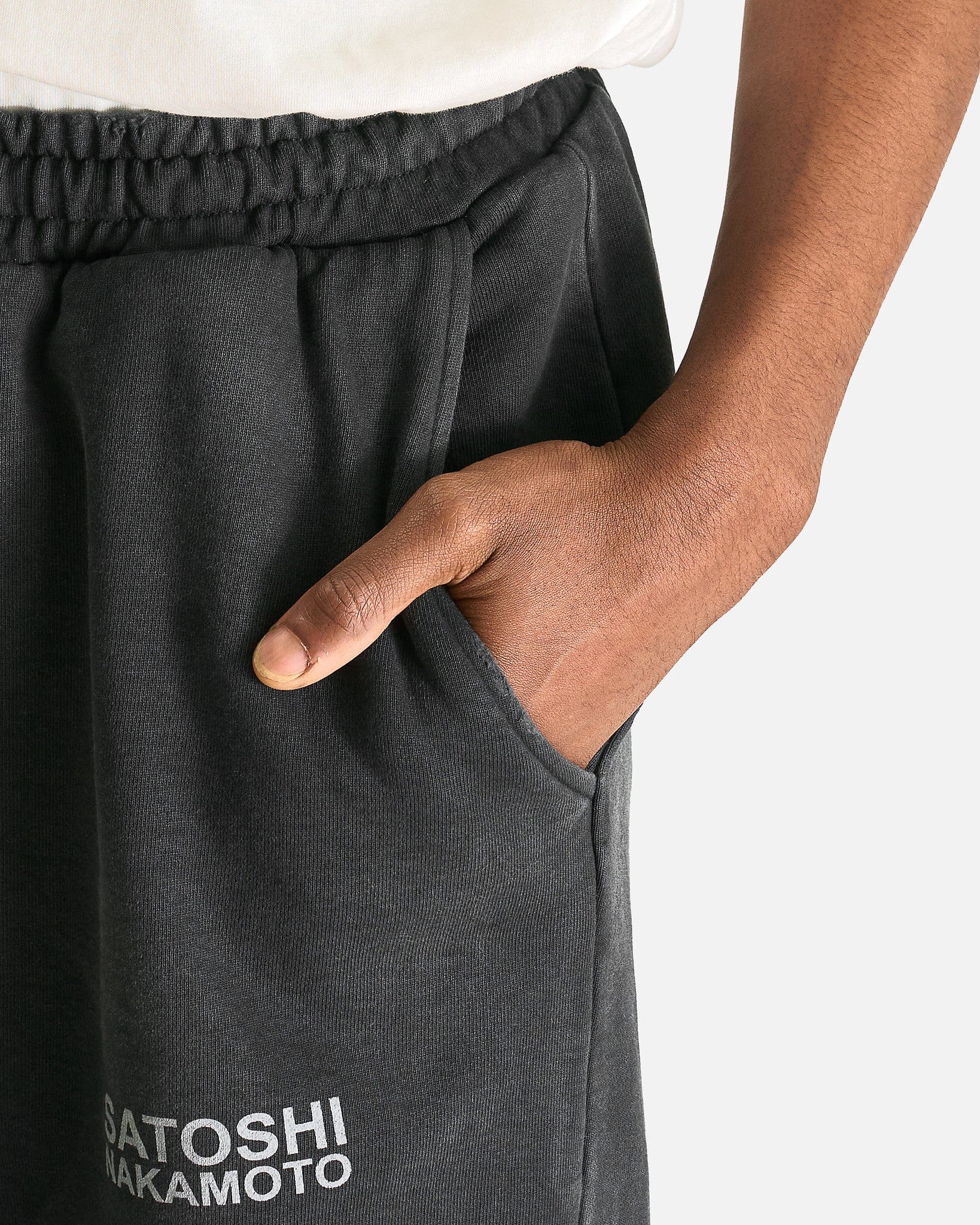 Satoshi Nakamoto Men's Pants Holy Ghost Layered Sweatpant in Washed Black