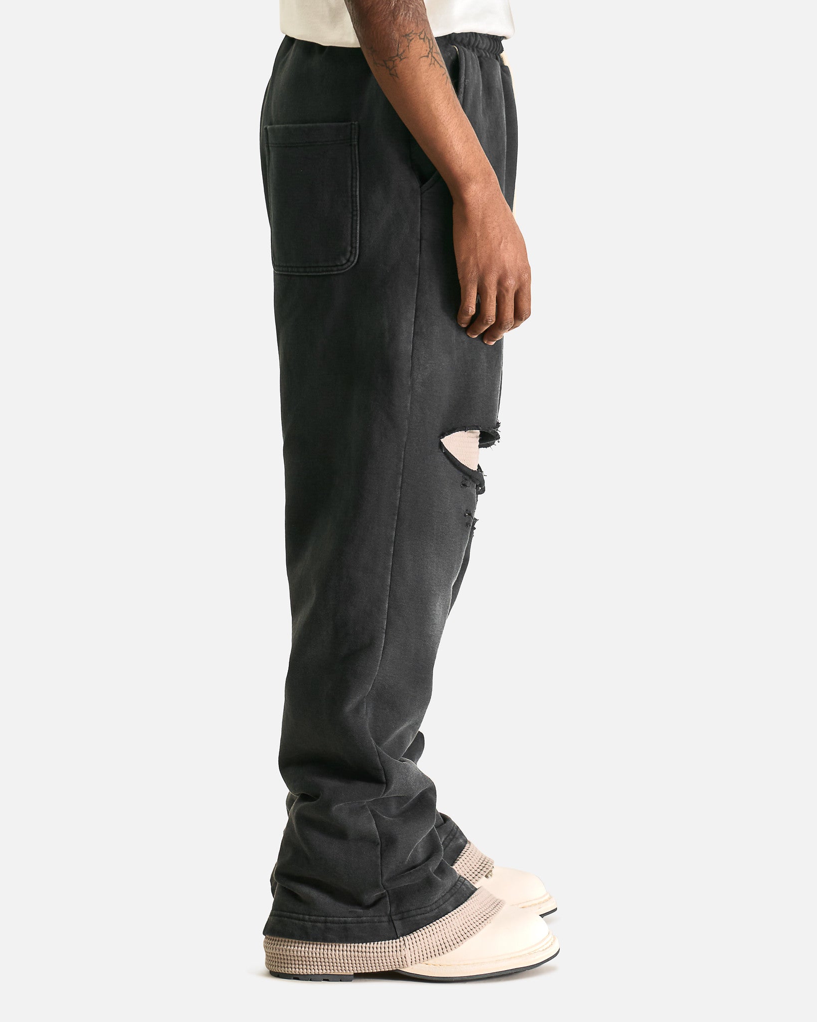 Satoshi Nakamoto Men's Pants Holy Ghost Layered Sweatpant in Washed Black