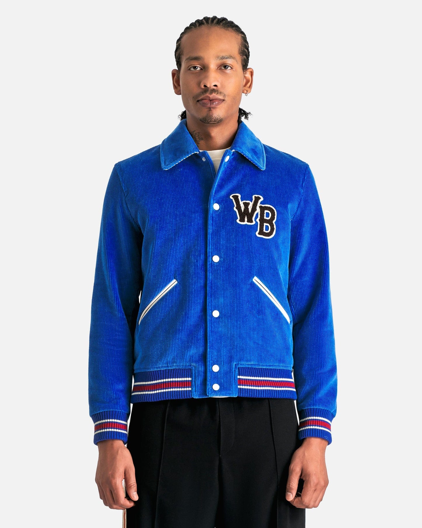 Homecoming Varsity Jacket in Blue SVRN Homecoming Varsity Jacket in Blue SVRN
