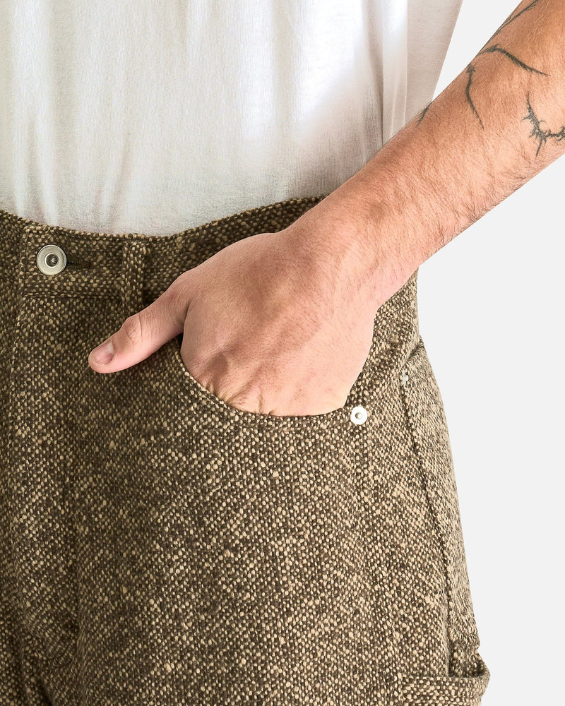 Auralee Men's Pants Homespun Tweed Painter Pants in Brown
