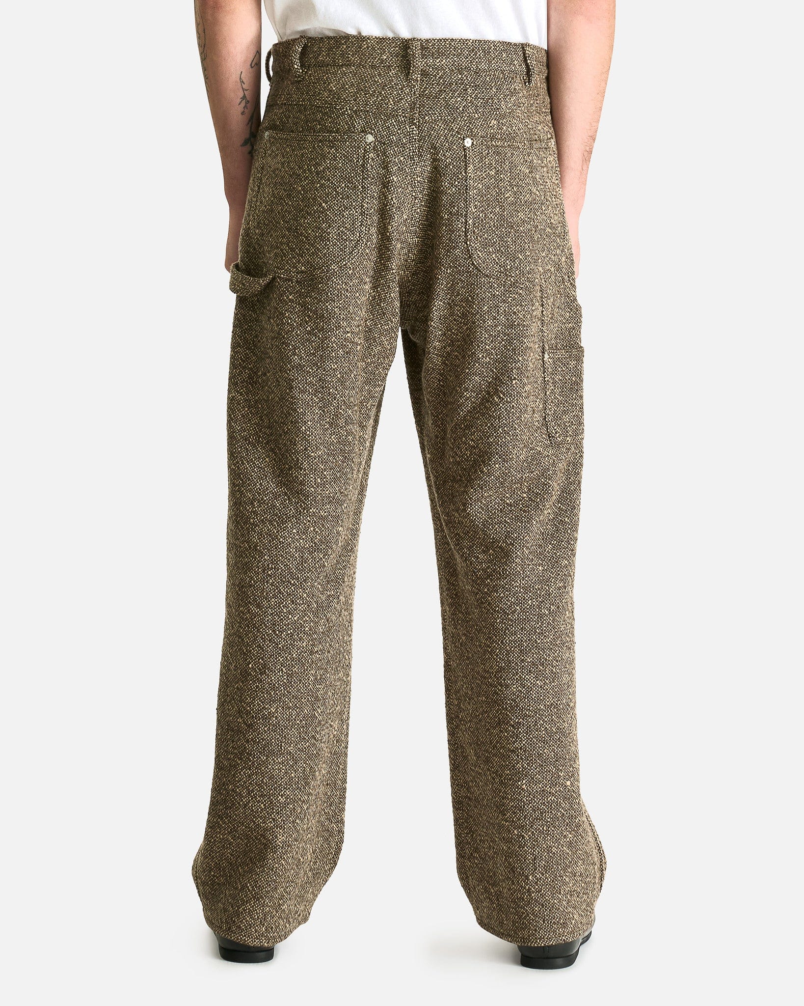 Auralee Men's Pants Homespun Tweed Painter Pants in Brown