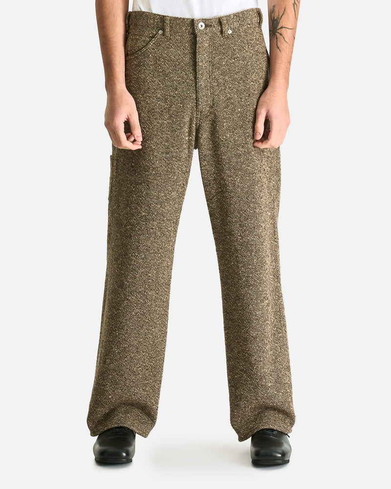 Auralee Men's Pants Homespun Tweed Painter Pants in Brown