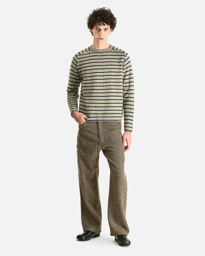 Auralee Men's Pants Homespun Tweed Painter Pants in Brown