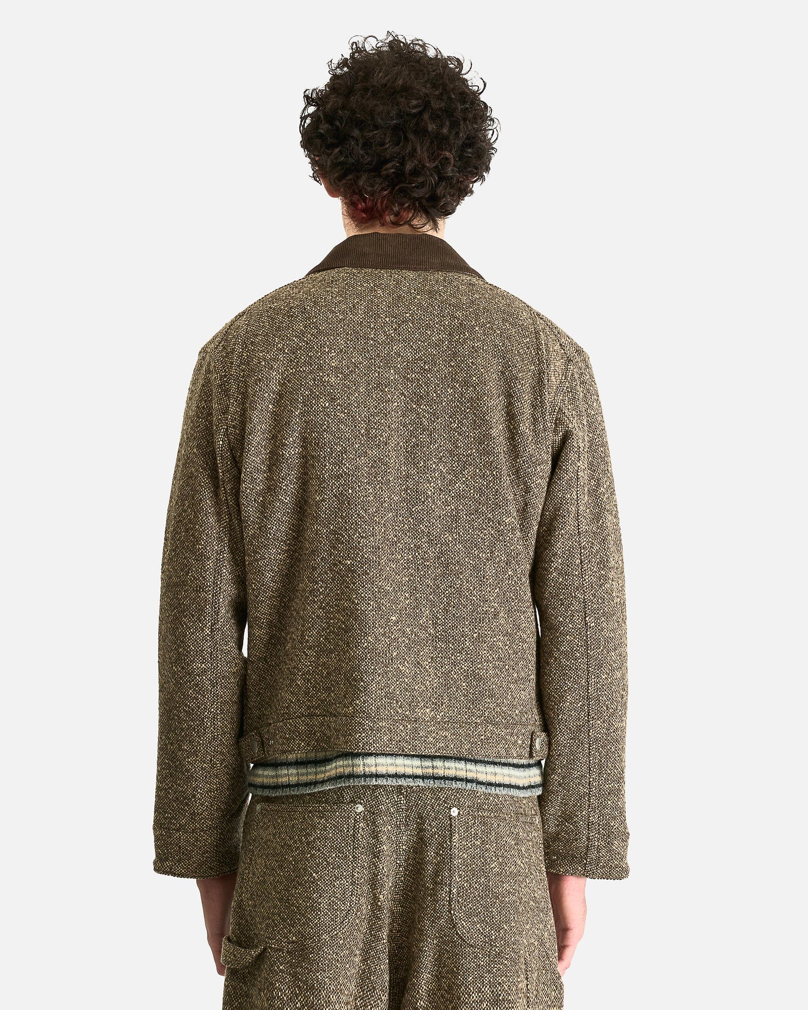 Homespun Tweed Zip Blouson in Brown – SVRN