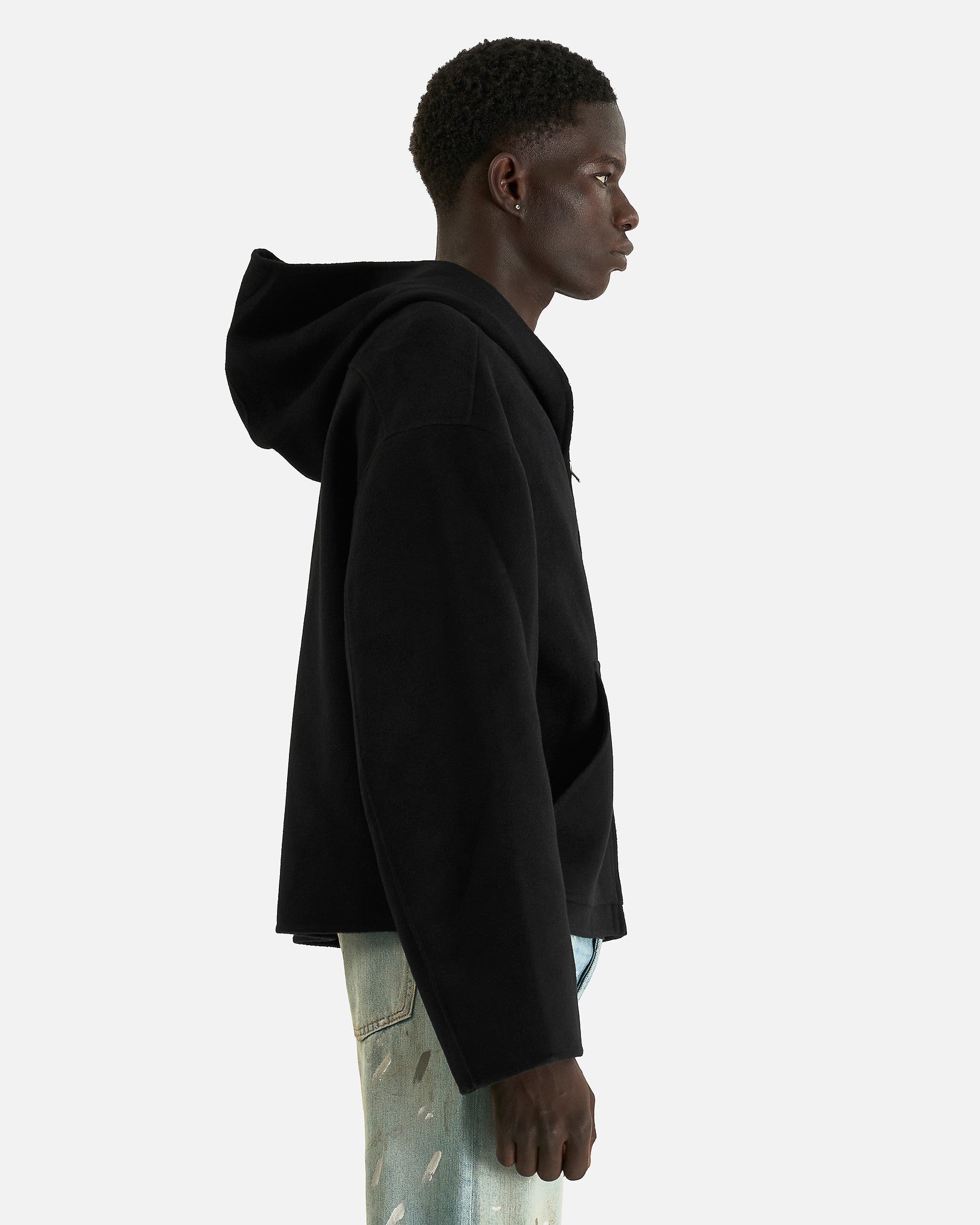 Acne Studios Men's Jackets Hooded Cashmere Jacket in Black