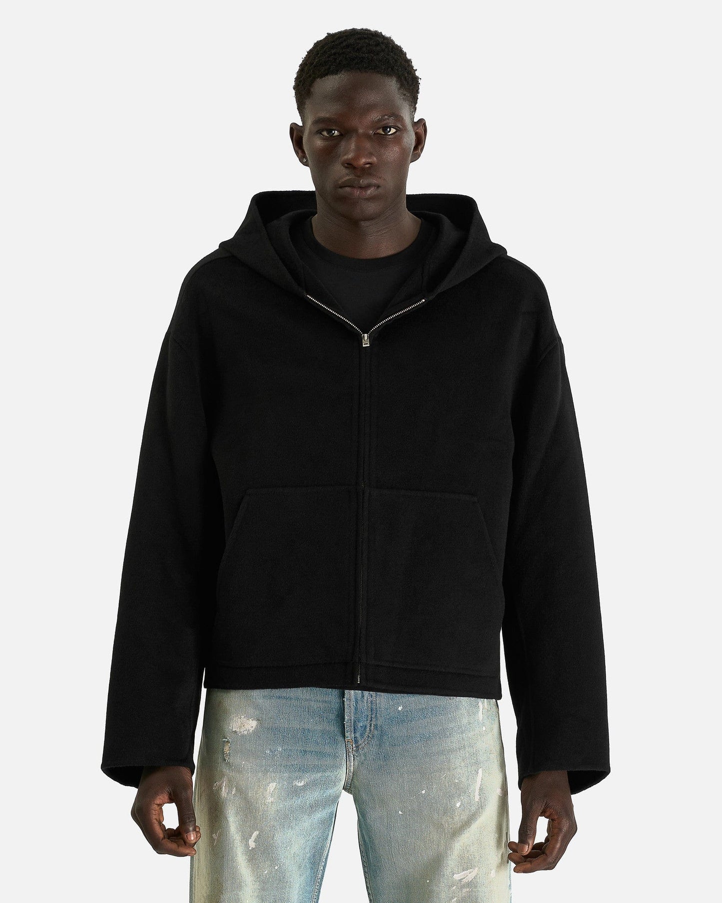 Acne Studios Men's Jackets Hooded Cashmere Jacket in Black