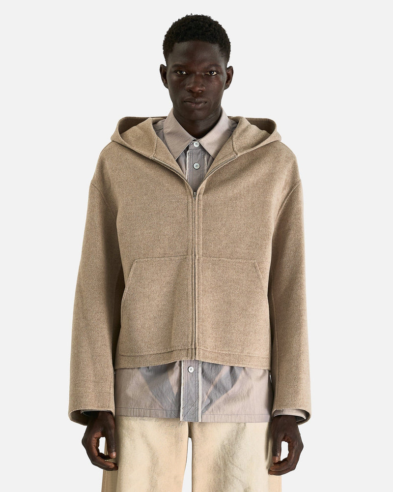 Hooded Cashmere Jacket in Oatmeal Melange – SVRN Hooded Cashmere Jacket in Oatmeal Melange – SVRN