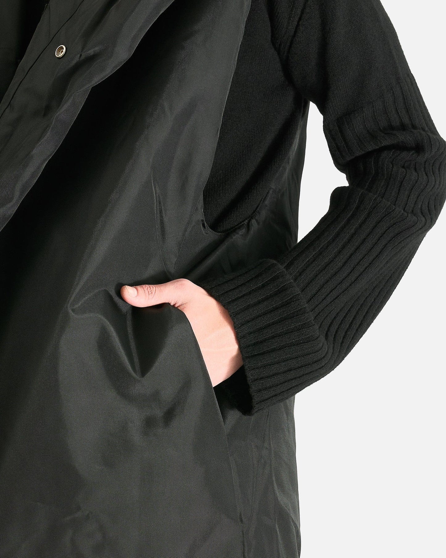 Rick Owens DRKSHDW Men's Coat Hooded Liner in Black