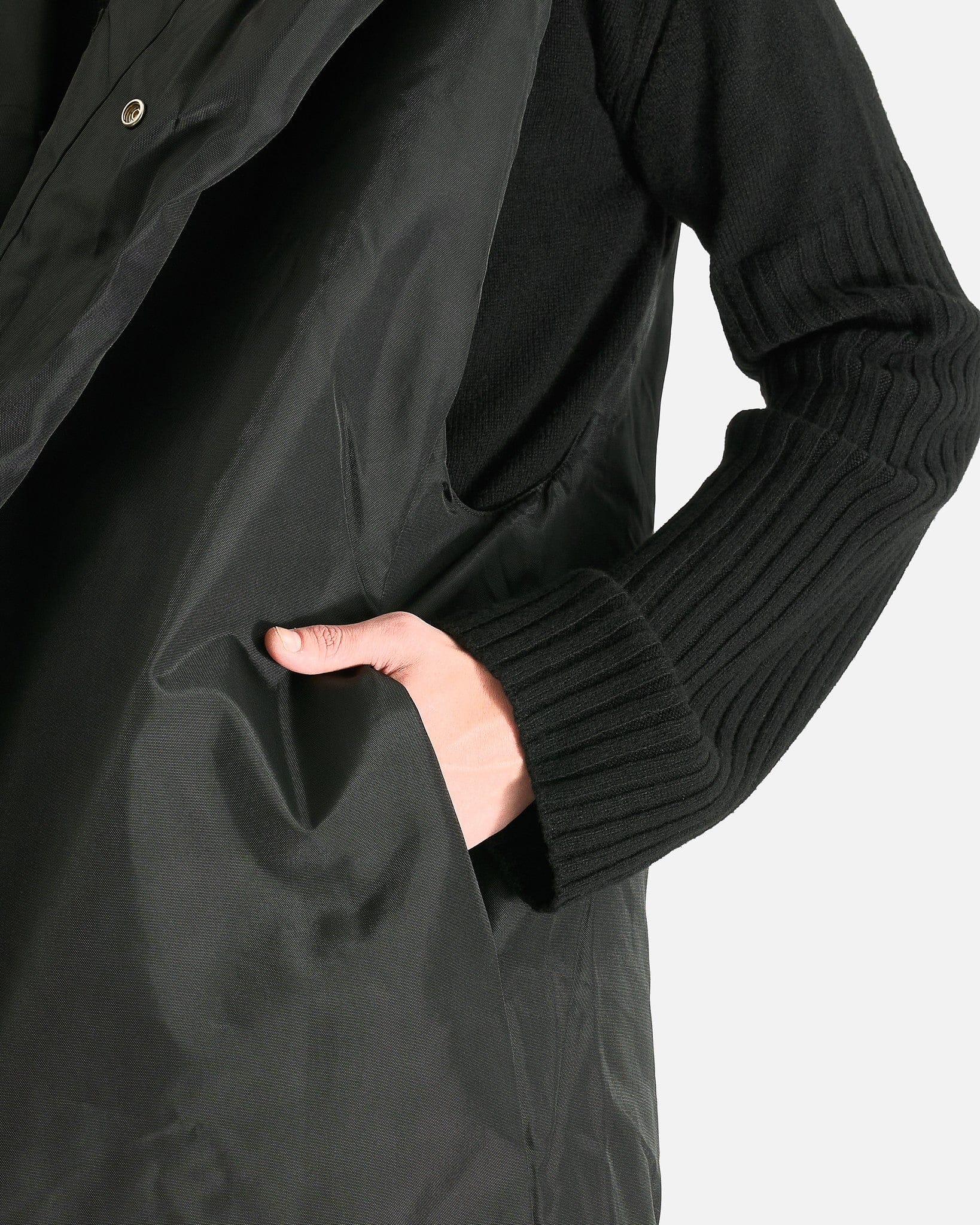 Rick Owens DRKSHDW Men's Coat Hooded Liner in Black