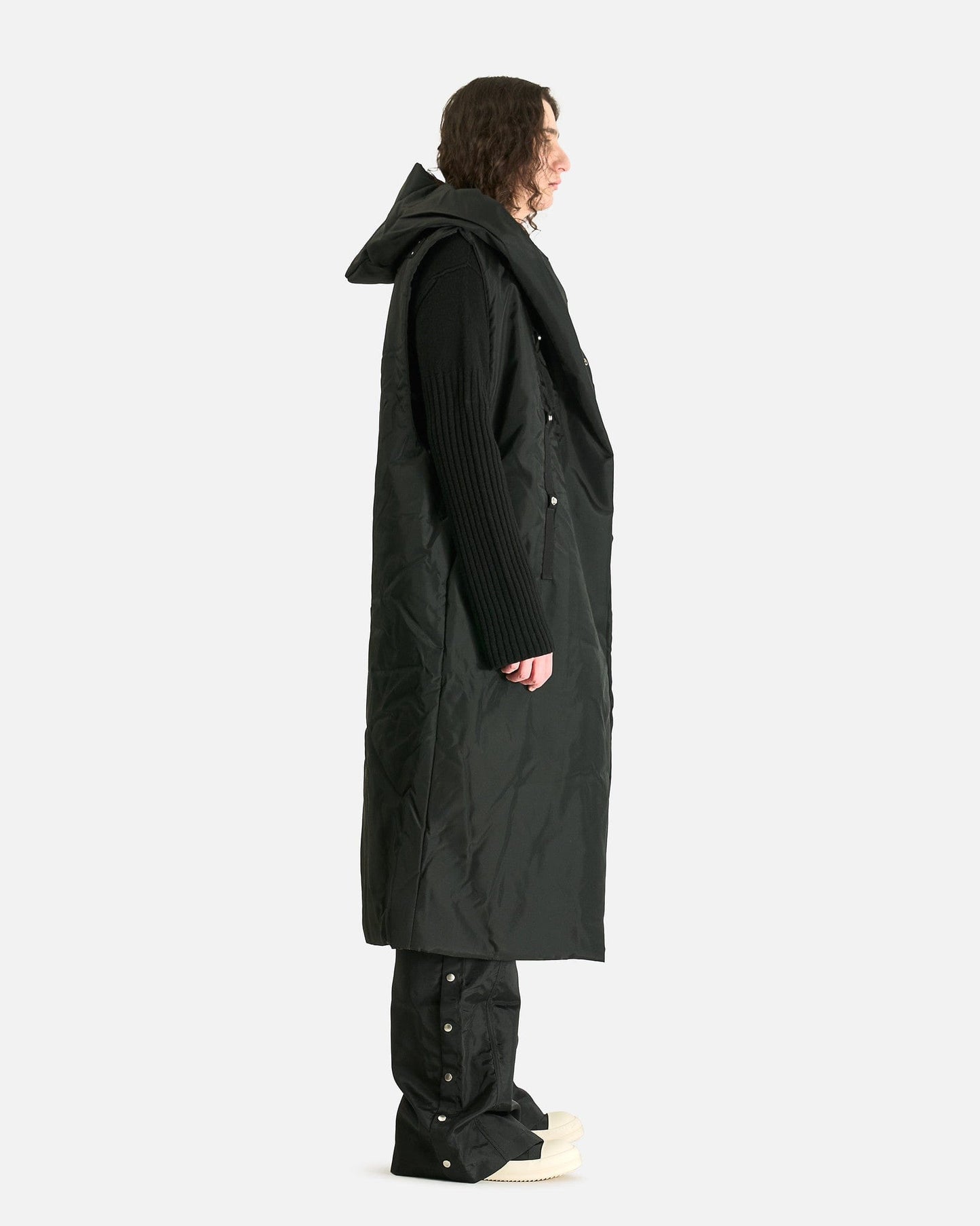 Rick Owens DRKSHDW Men's Coat Hooded Liner in Black