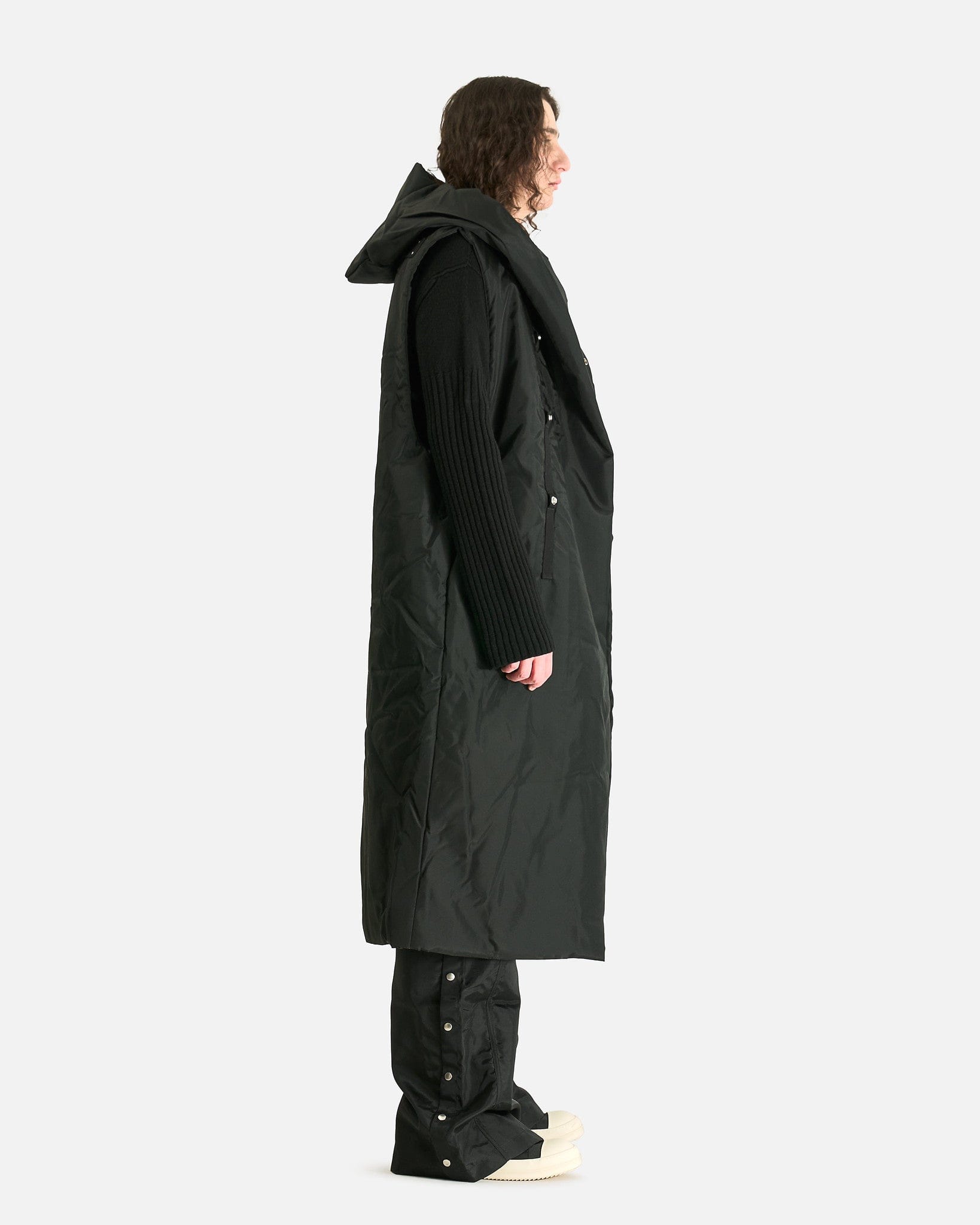 Rick Owens DRKSHDW Men's Coat Hooded Liner in Black