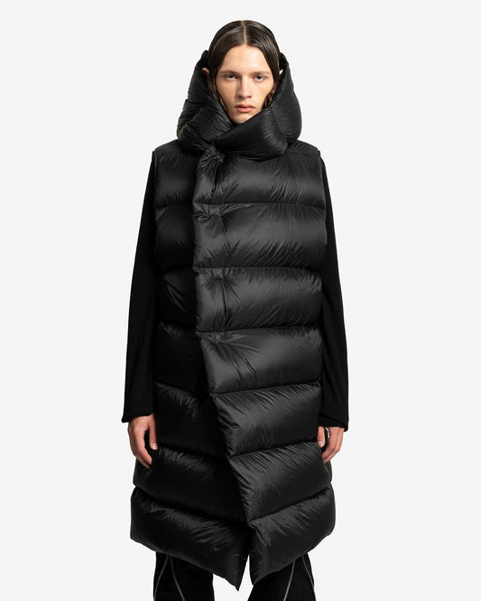 Rick Owens Men's Jackets Hooded Liner Jacket in Black