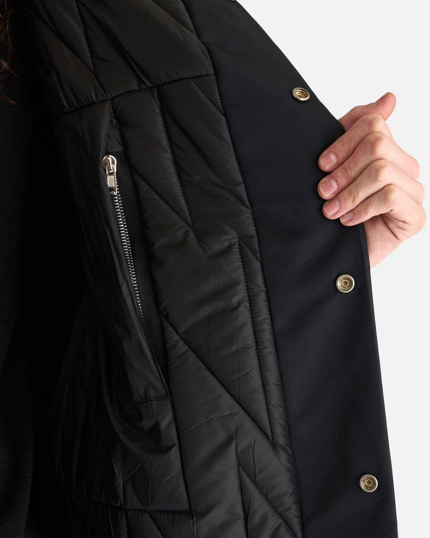 Rick Owens Men's Jackets Hooded Liner Jacket in Black