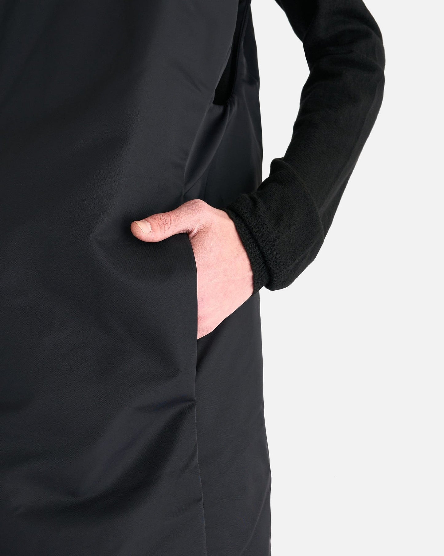 Rick Owens Men's Jackets Hooded Liner Jacket in Black