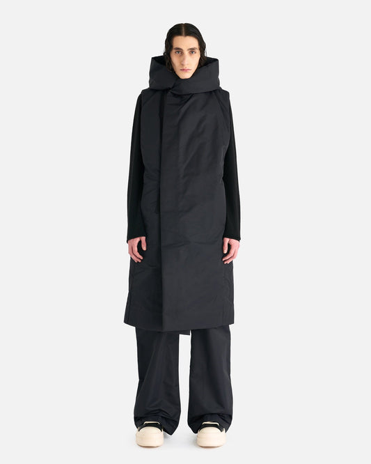 Rick Owens Men's Jackets Hooded Liner Jacket in Black