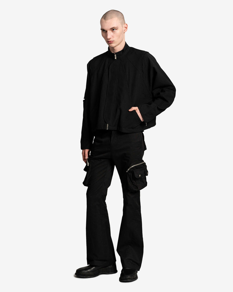 FFFPOSTALSERVICE Men's Jackets Hooded Parachute Bomber with Detachable Hood in Black