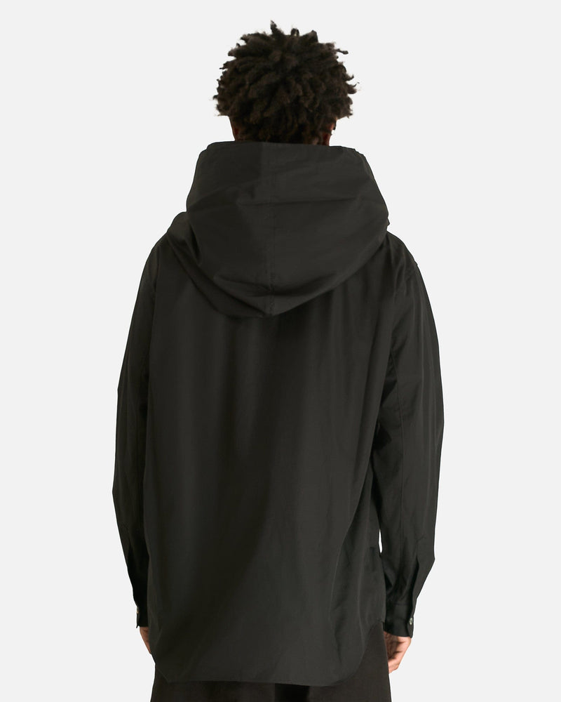 Comme des Garcons HOMME PLUS Men's Shirts Hooded Poplin Shirt in Black