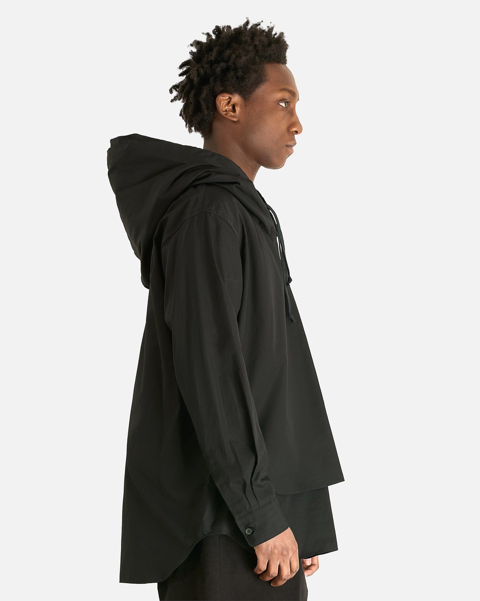 Comme des Garcons HOMME PLUS Men's Shirts Hooded Poplin Shirt in Black