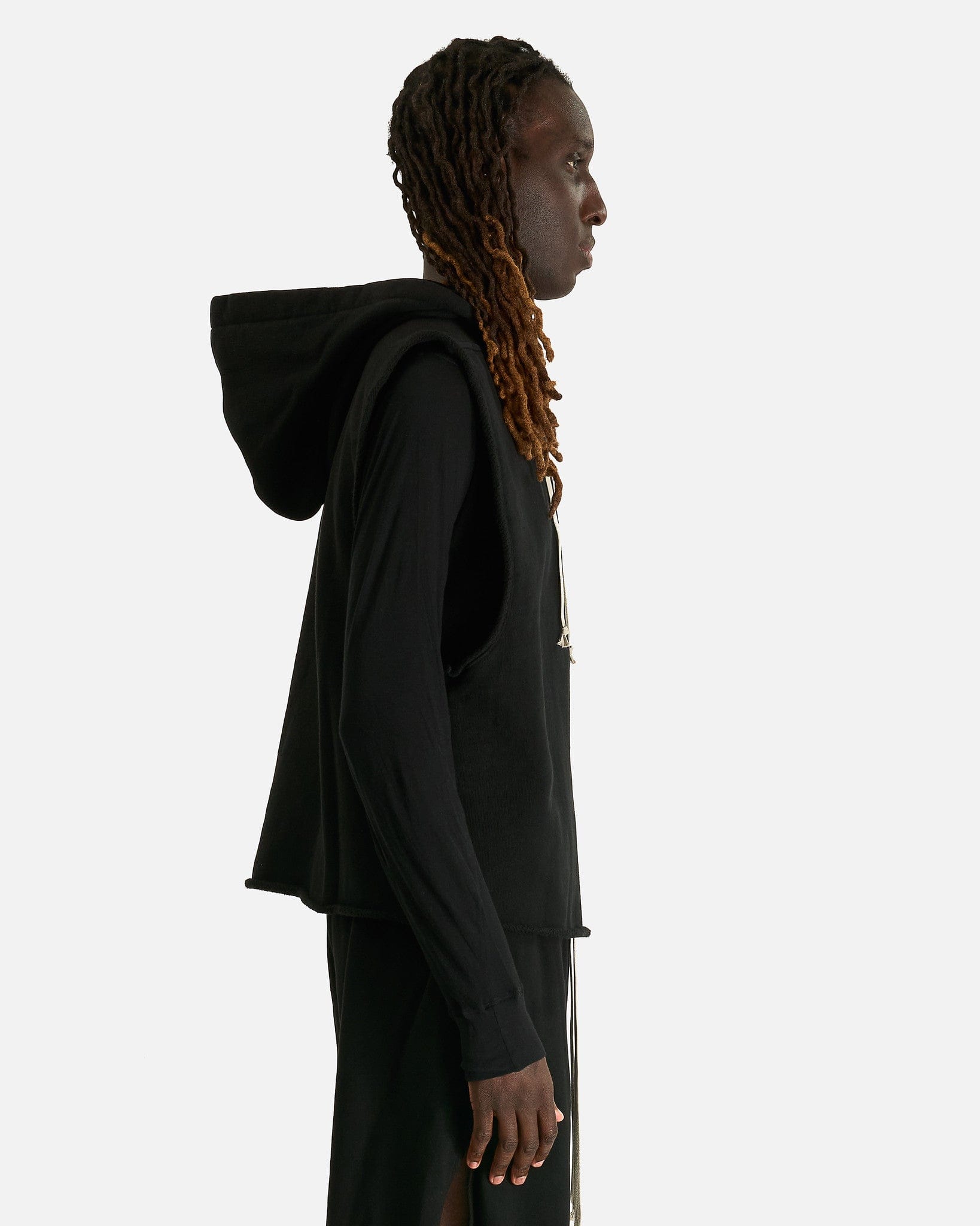 Rick Owens Men's Sweatshirts Hooded Tunic in Black