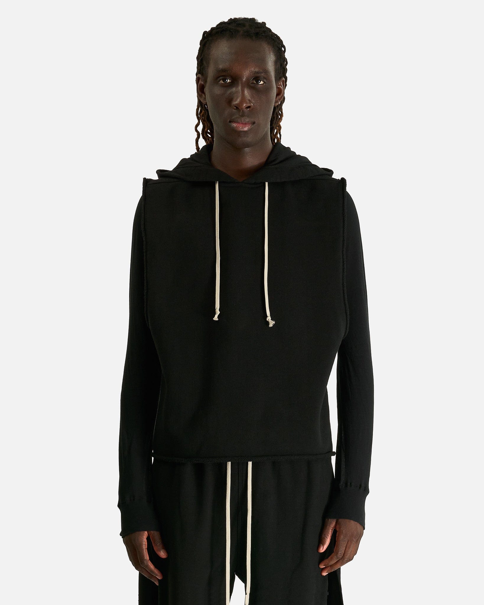 Rick Owens Men's Sweatshirts Hooded Tunic in Black