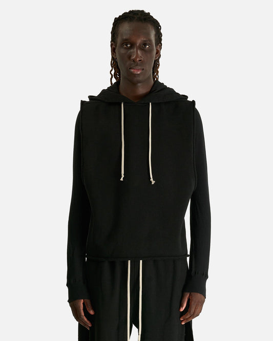 Rick Owens Men's Sweatshirts Hooded Tunic in Black