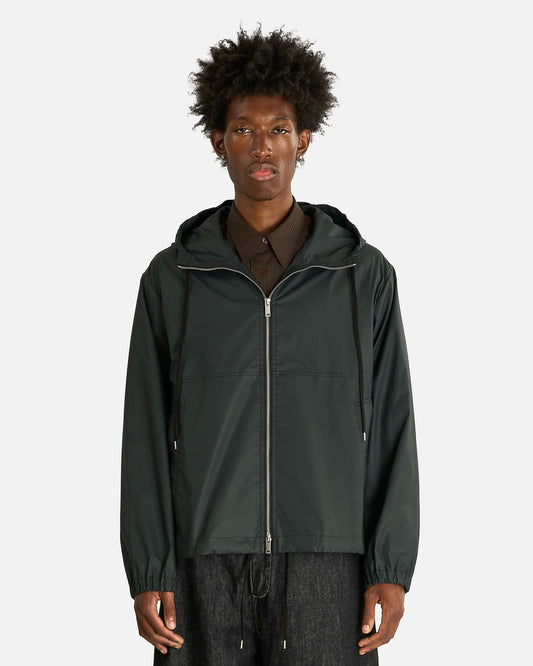 Studio Nicholson Men's Jackets Hooded Zip Up Jacket in Black