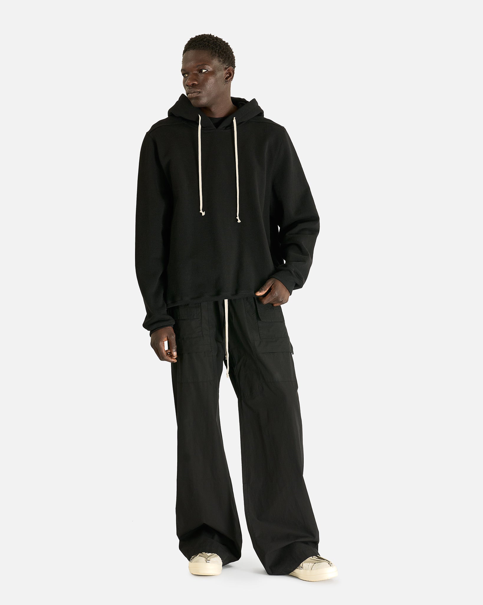 Rick Owens Men Sweaters Hoodie in Black