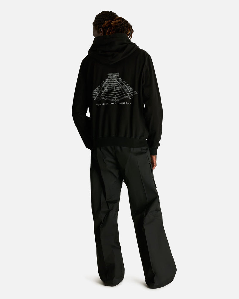 Rick Owens Men's Sweatshirts Hoodie in Black/Milk