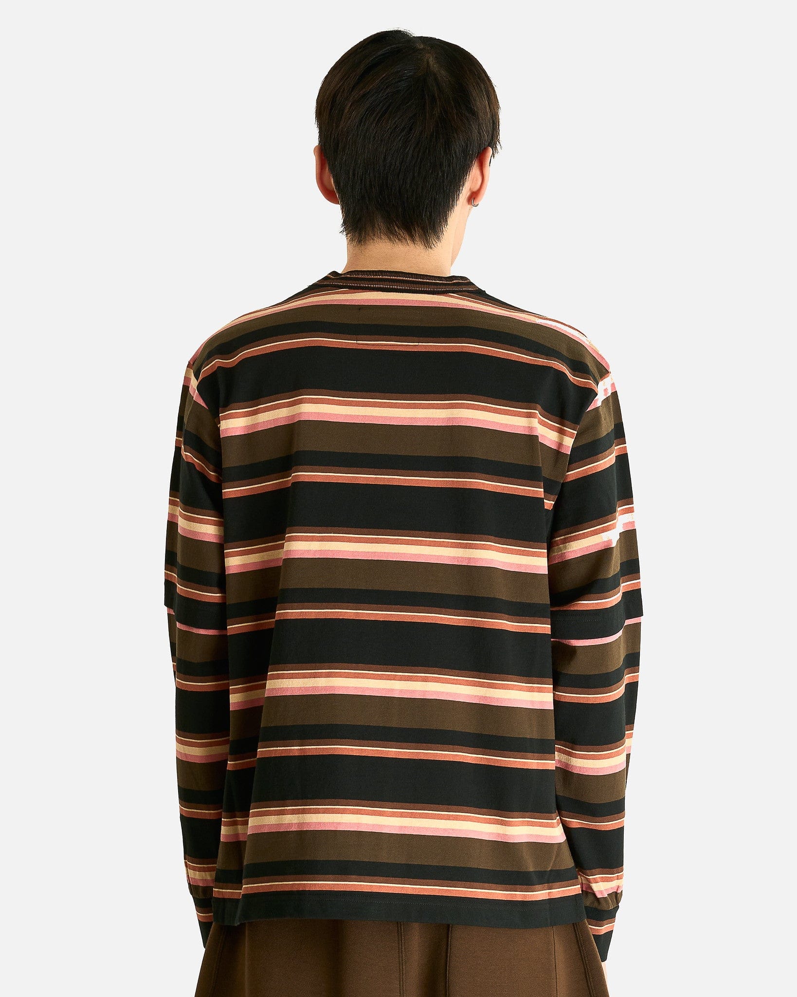 Horizontal Stripe Longsleeve Shirt in Khaki/Pink – SVRN