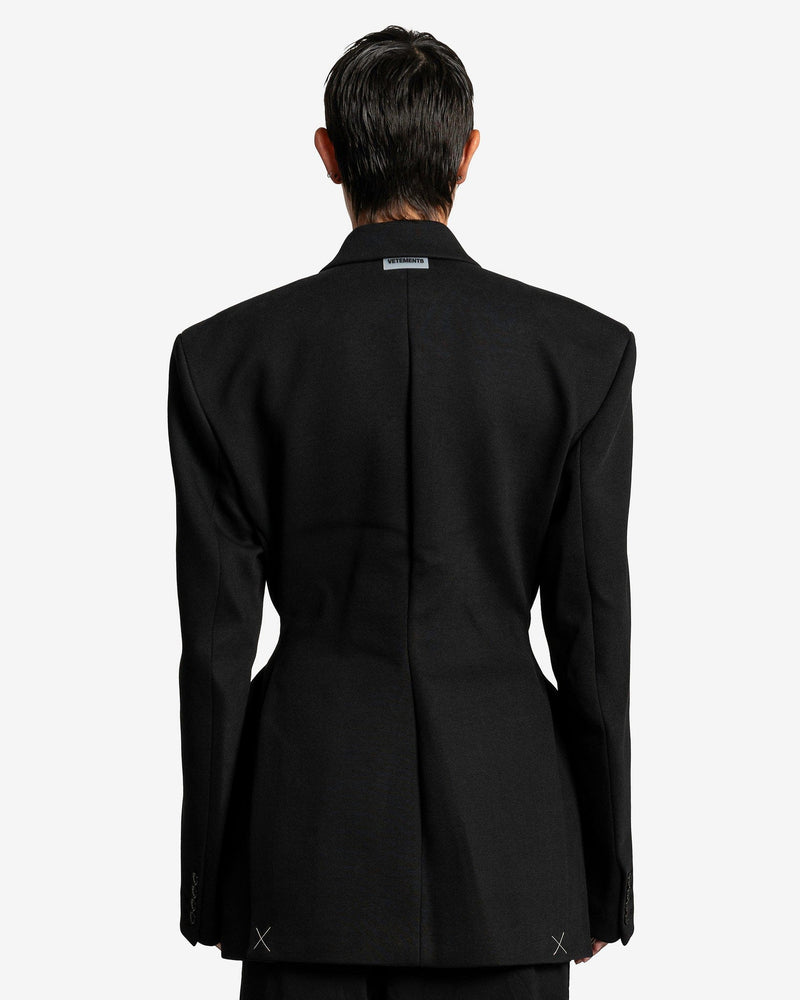 VETEMENTS Men's Jackets Hourglass Molton Tailored Jacket in Black