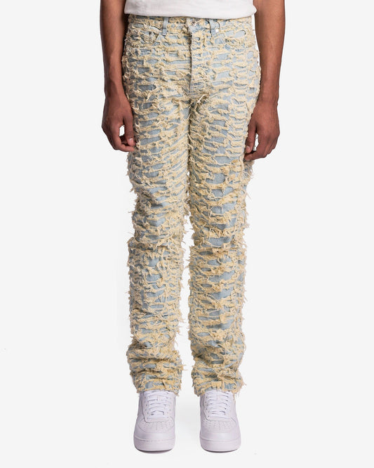 Who Decides War Men's Jeans Husk Denim in Sky/Yellow