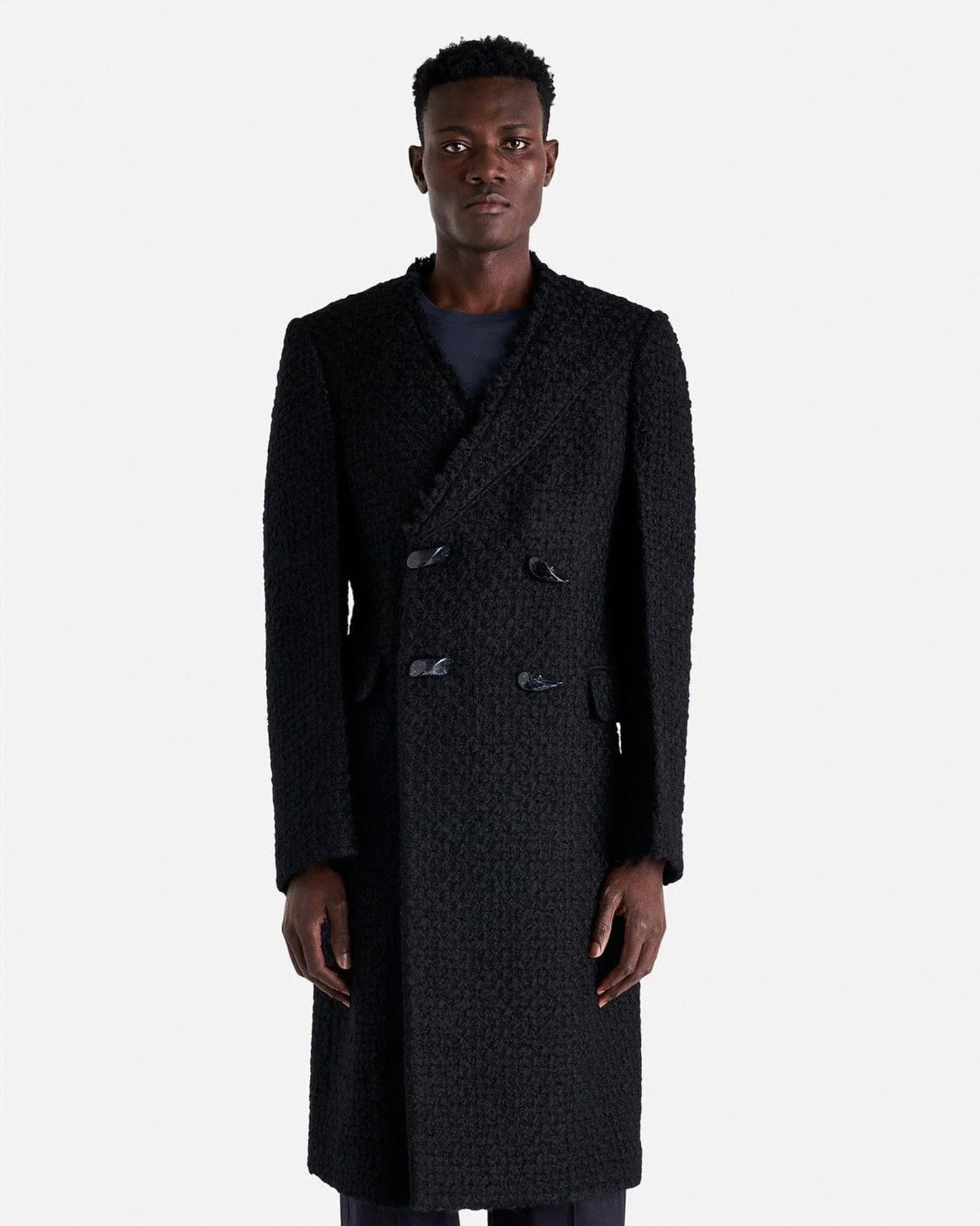NAMACHEKO Men's Coat Hwicce Double Breasted Coat in Black