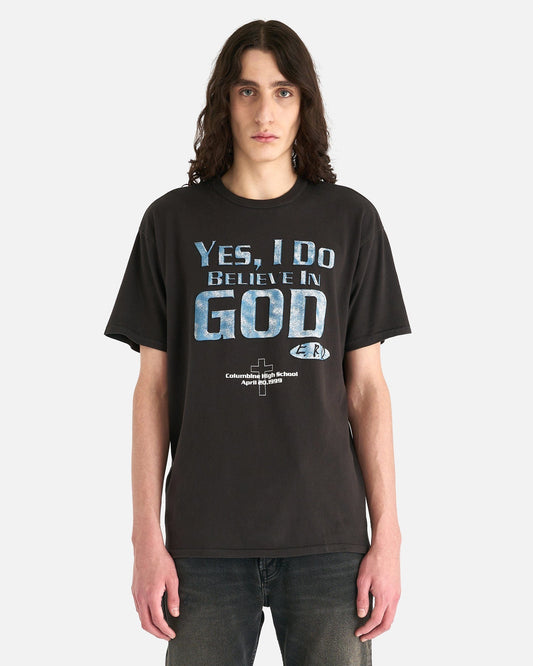 Enfants Riches Deprimes Men's T-Shirts I Believe In God T-Shirt in Faded Black/Multi